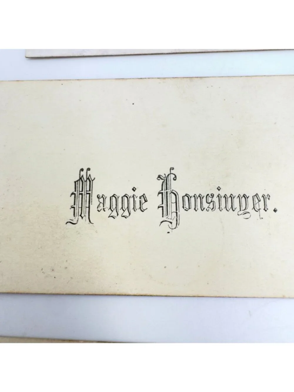Victorian Calling Cards Set Of 12 Ornate Fonts & 1 Novelty Transparency Design